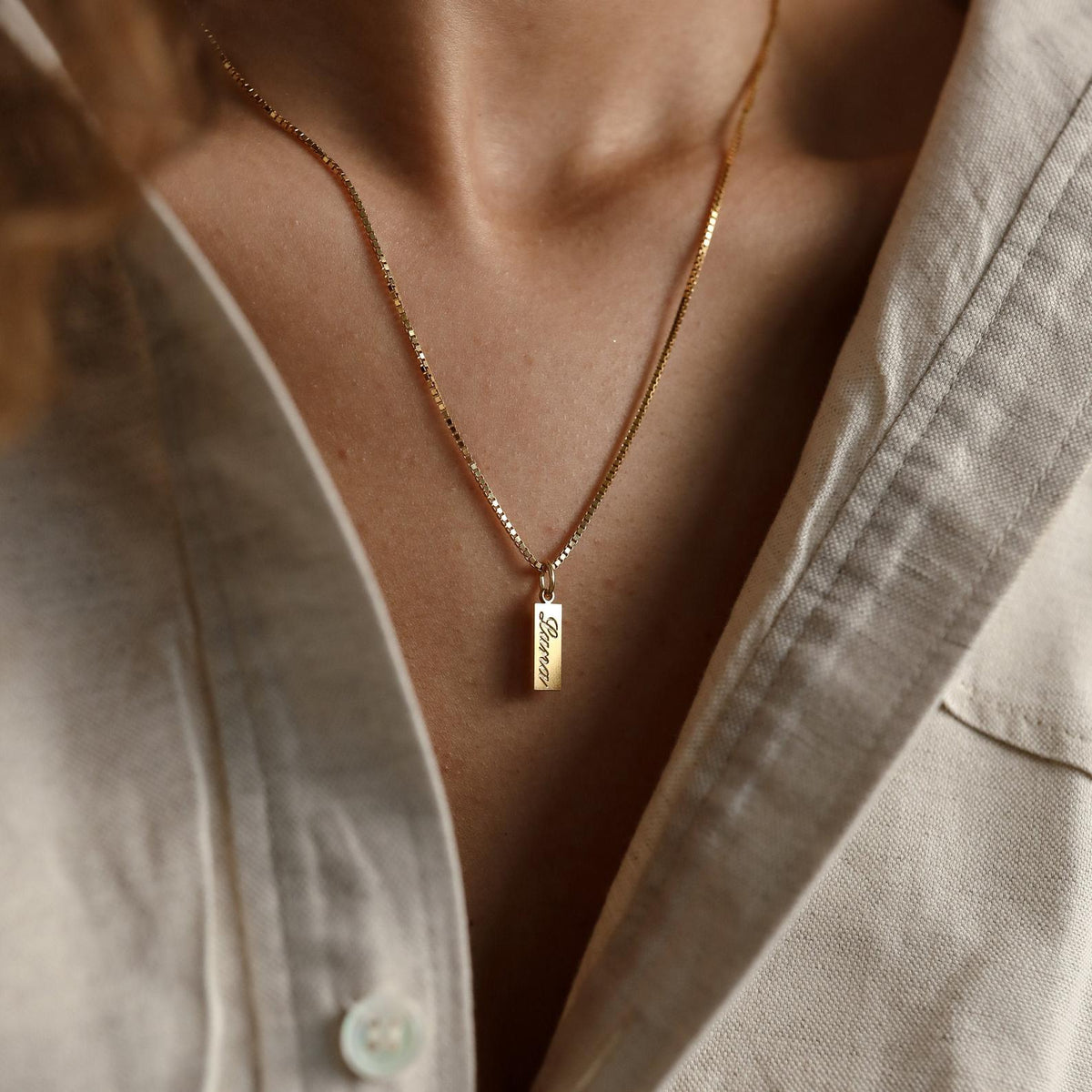 Lina – Custom Fine Plaque Necklace