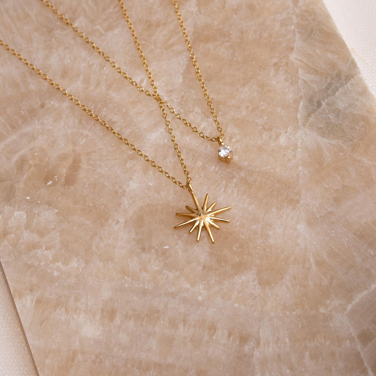 Dual-Layer Star Necklace - Starburst Duo Necklace