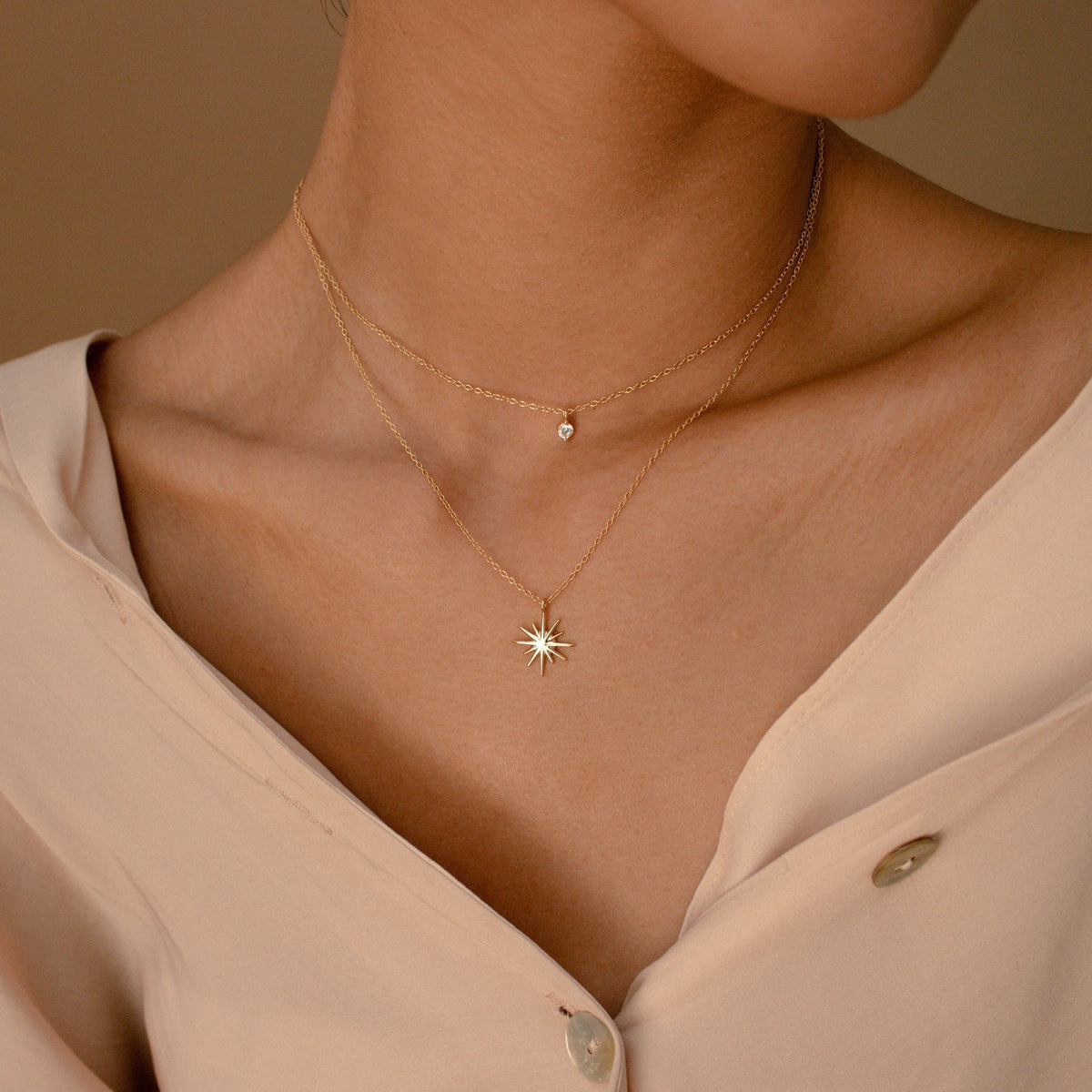 Dual-Layer Star Necklace - Starburst Duo Necklace