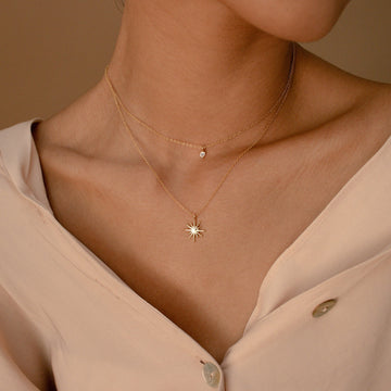 Dual-Layer Star Necklace - Starburst Duo Necklace