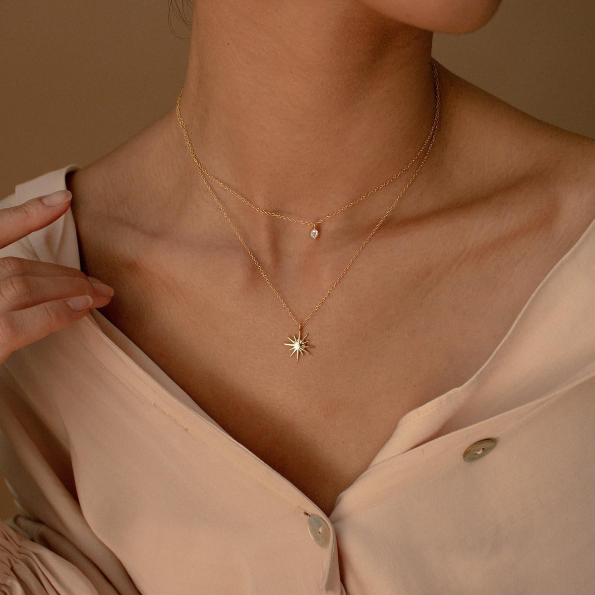 Dual-Layer Star Necklace - Starburst Duo Necklace