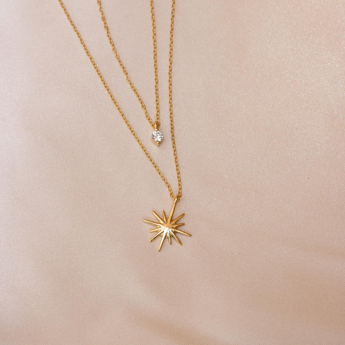 Dual-Layer Star Necklace - Starburst Duo Necklace