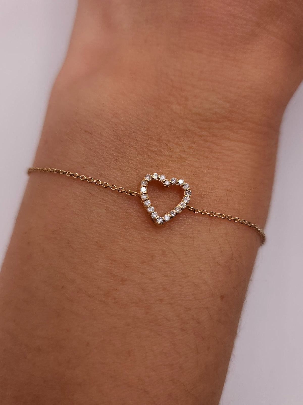 Gold Open Heart Bracelet