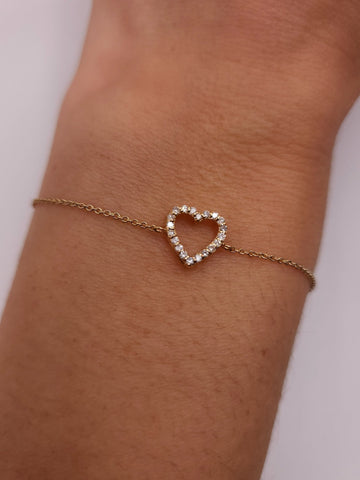 Gold Open Heart Bracelet