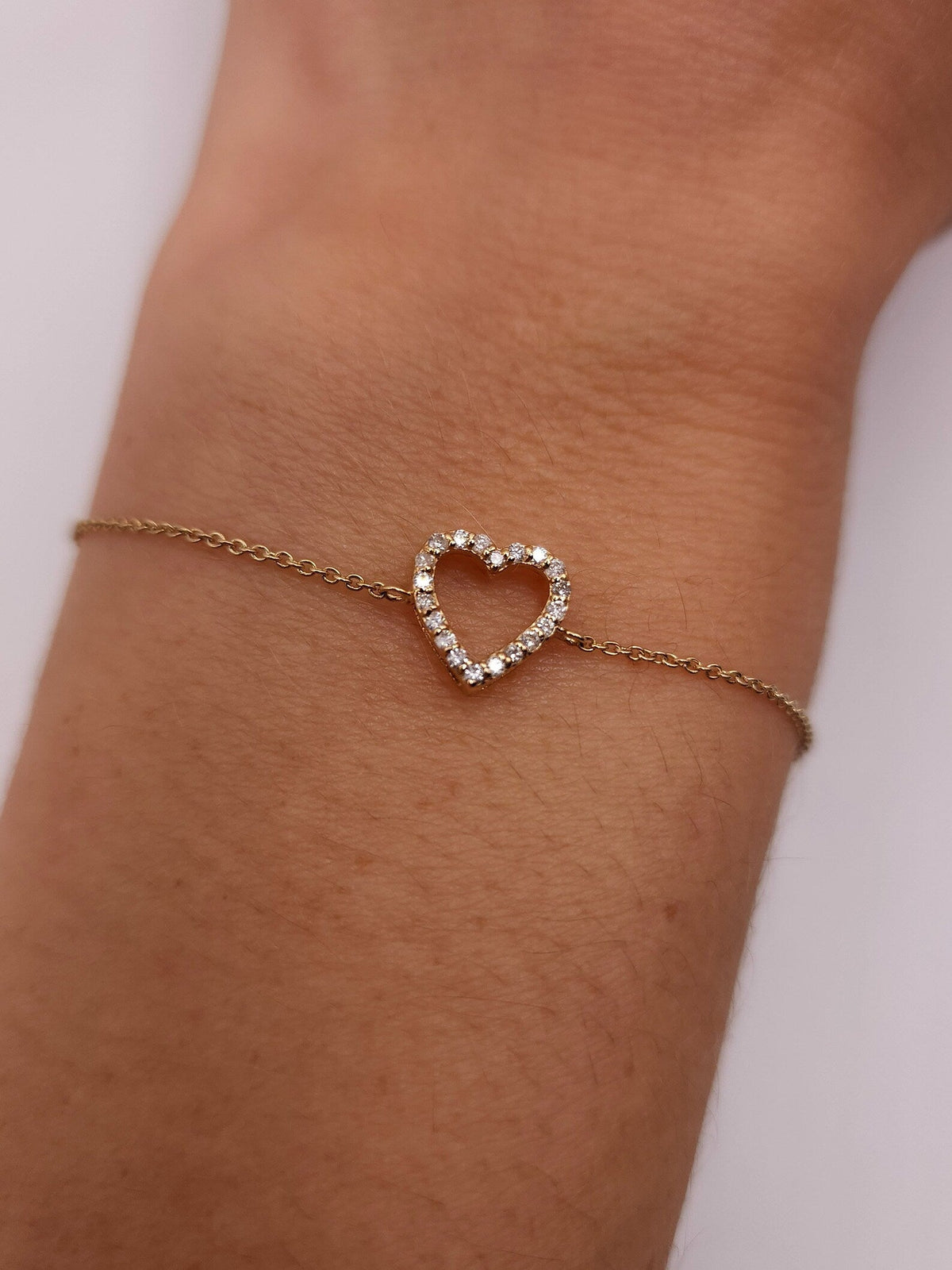 Gold Open Heart Bracelet
