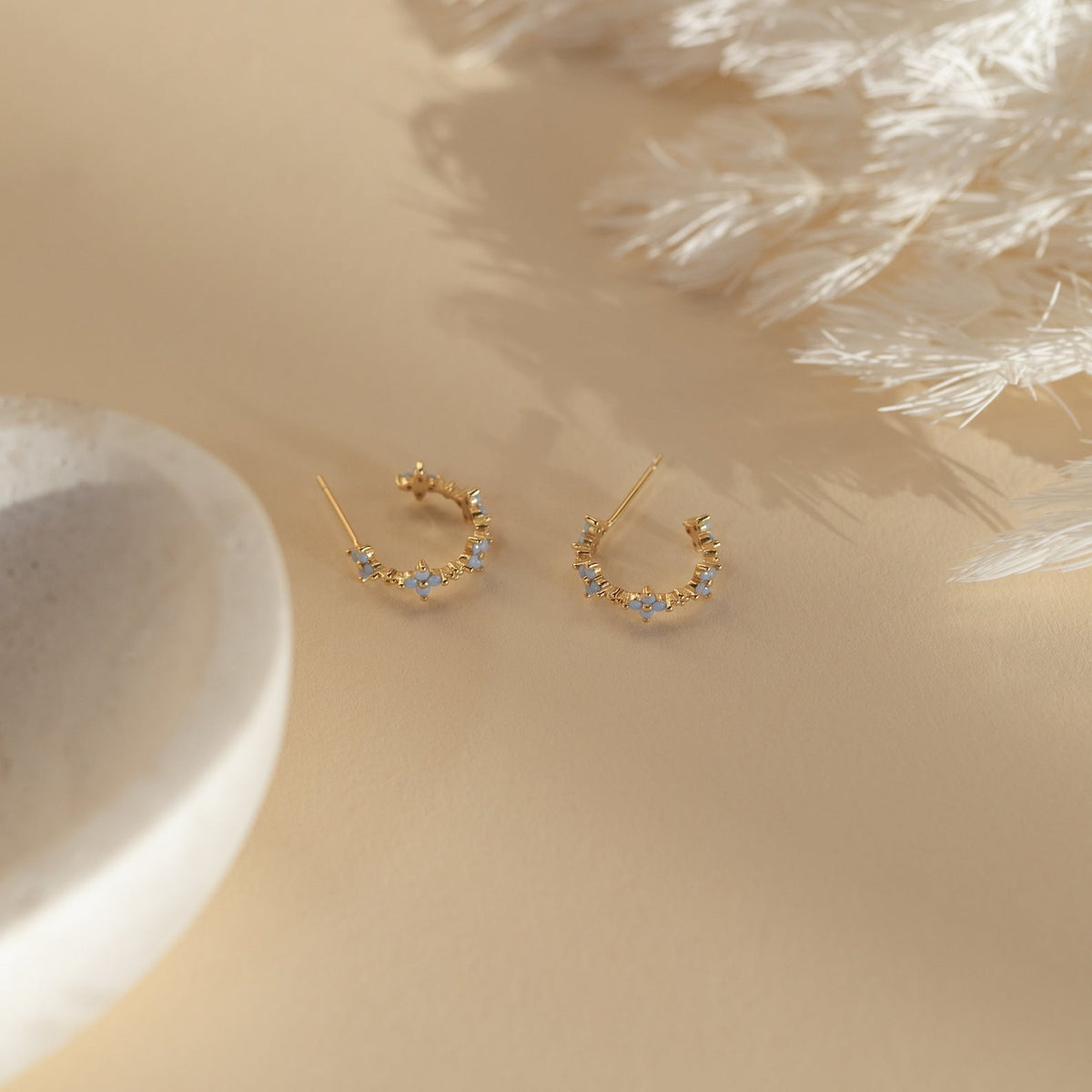 Monument Earrings - Ivy Flower Hoops