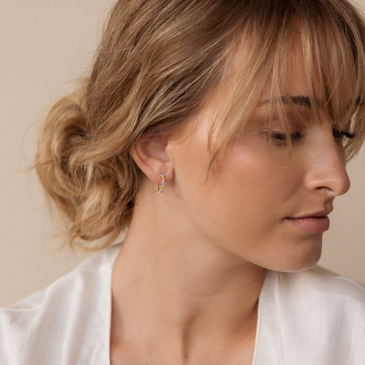 Monument Earrings - Ivy Flower Hoops