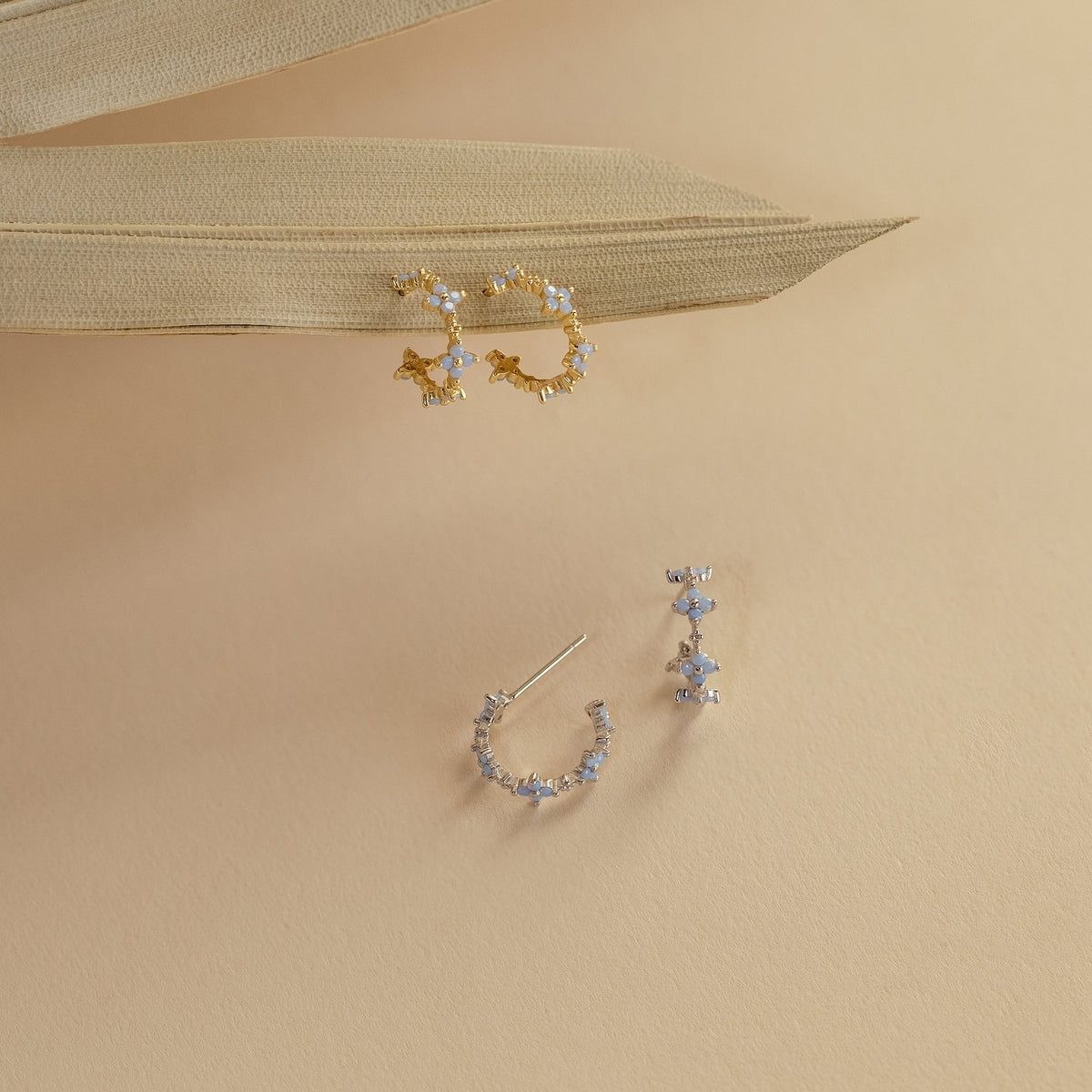 Monument Earrings - Ivy Flower Hoops