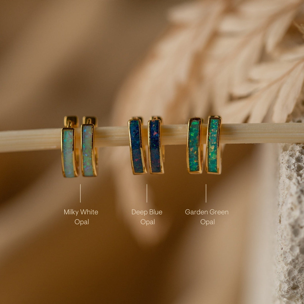 Opal Inlay Rings - Opal Ear Accessories