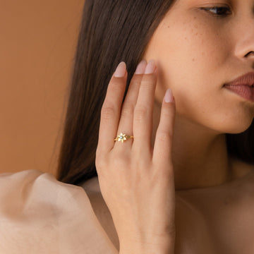 Flora – Flower Ring with Birthstone