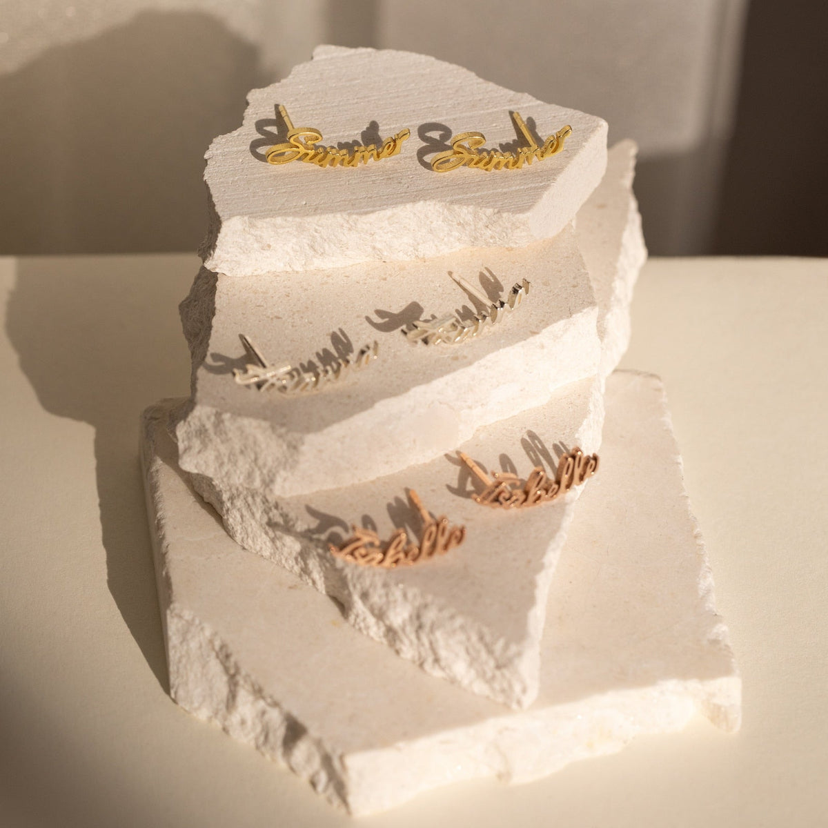 Custom Name Ear Studs - Minimal Earrings