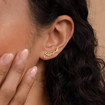 Custom Name Ear Studs - Minimal Earrings