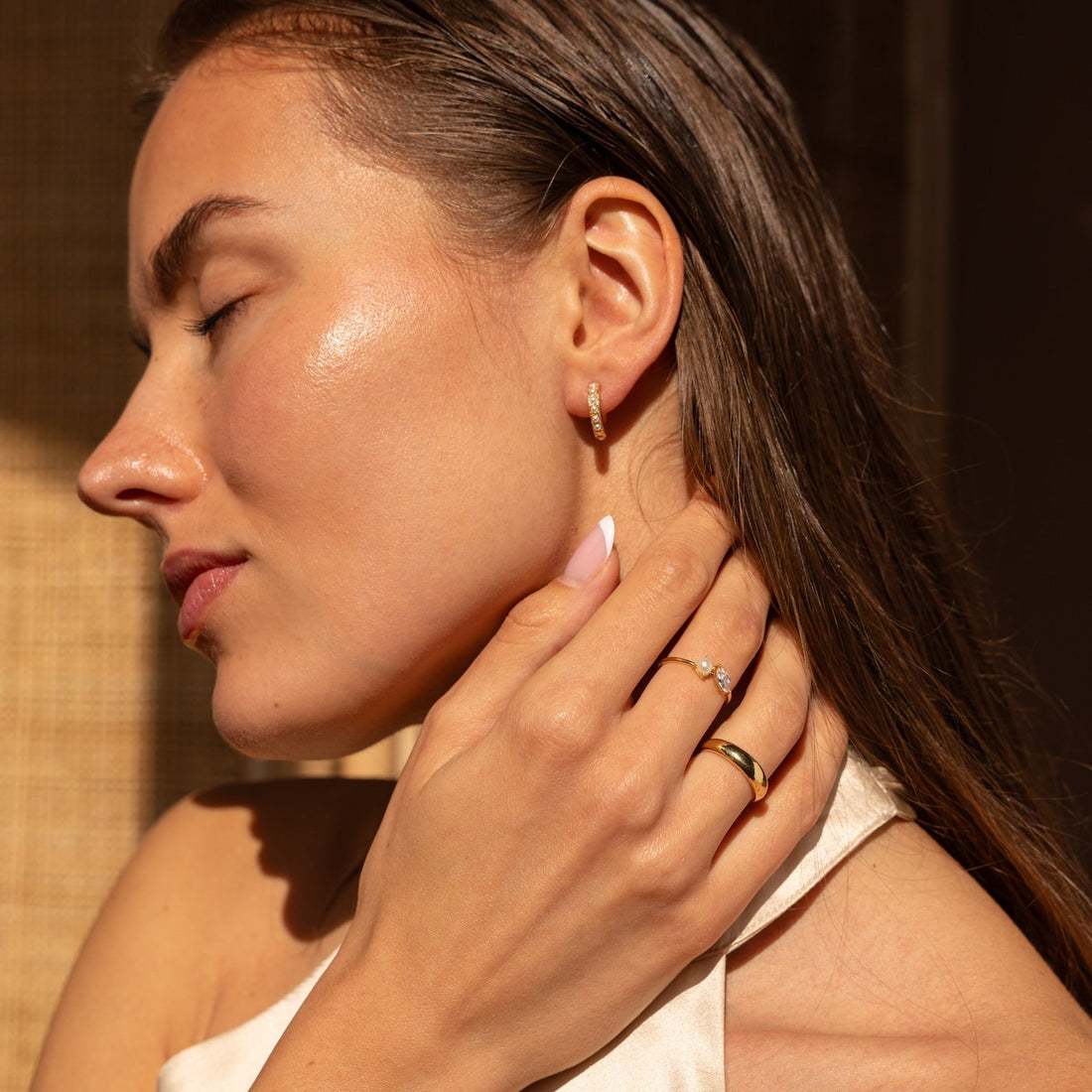 Pearl Earrings - Huggie Style with Pearls