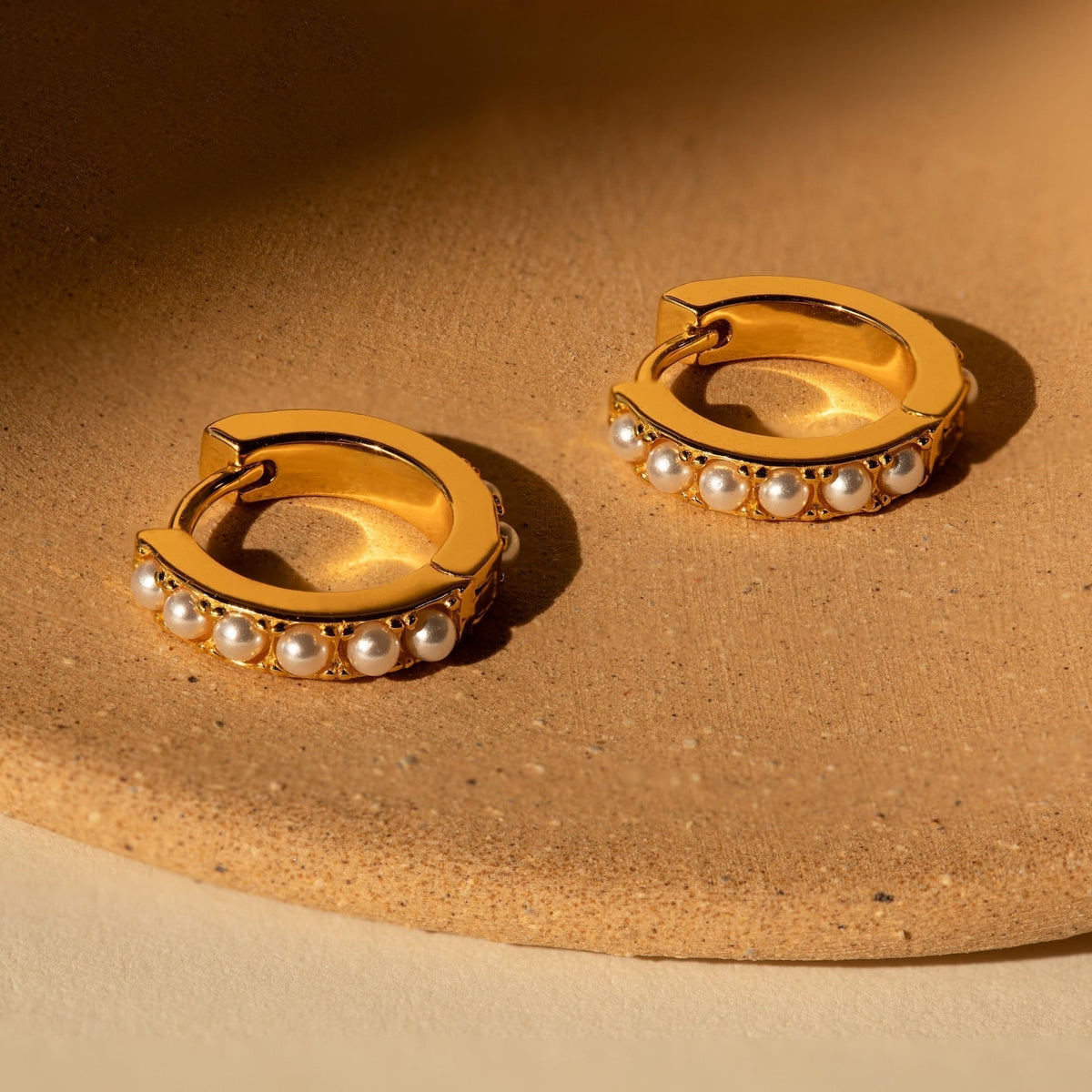Pearl Earrings - Huggie Style with Pearls