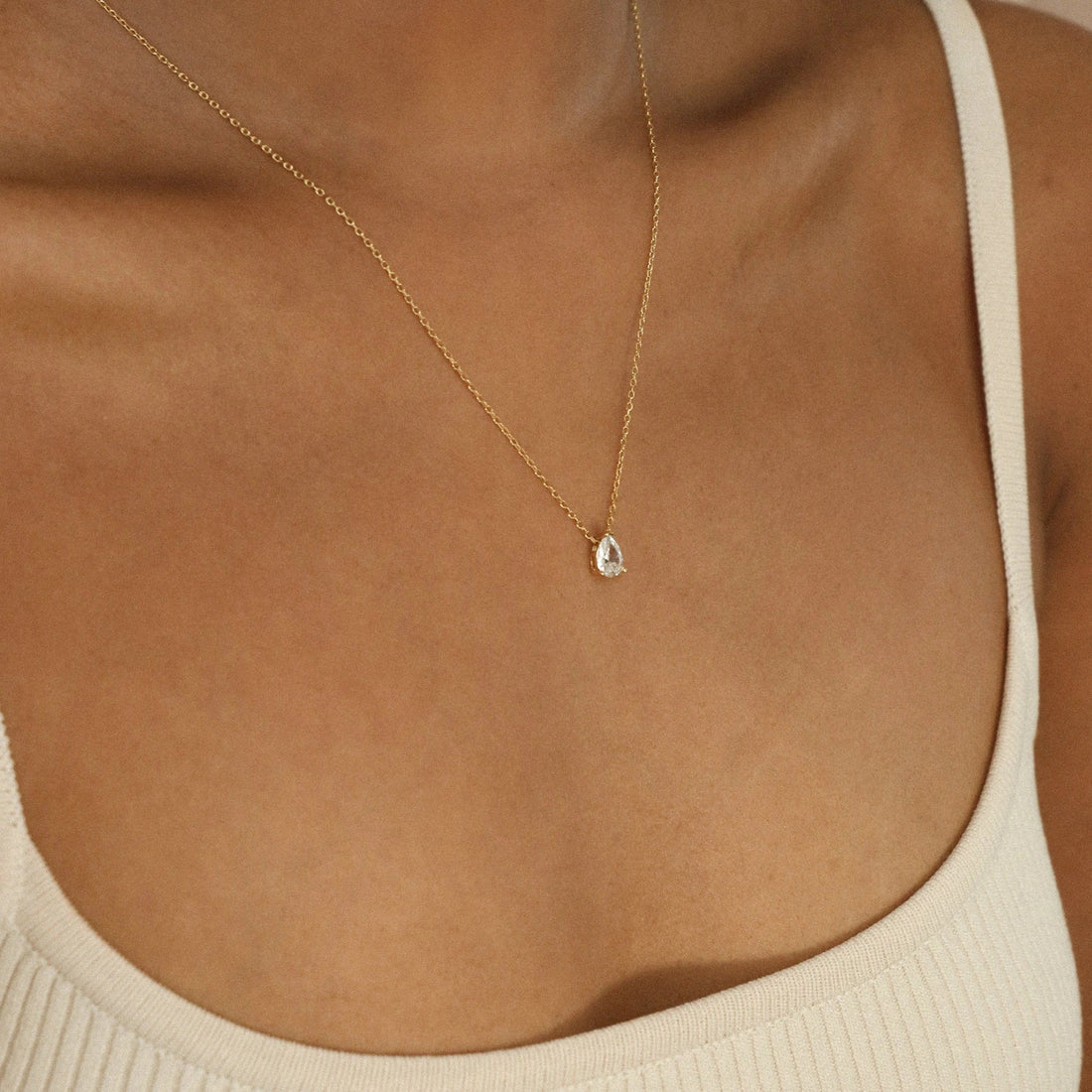 Pear Diamond - Teardrop Diamond Necklace