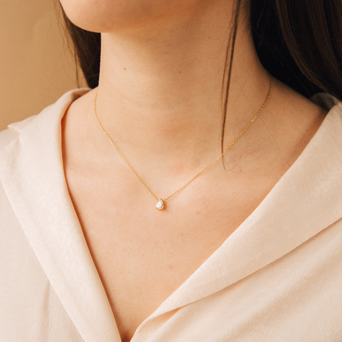 Pear Diamond - Teardrop Diamond Necklace