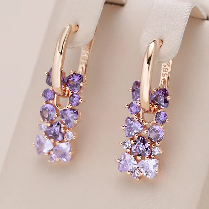 Leah - Elegant Purple Earrings