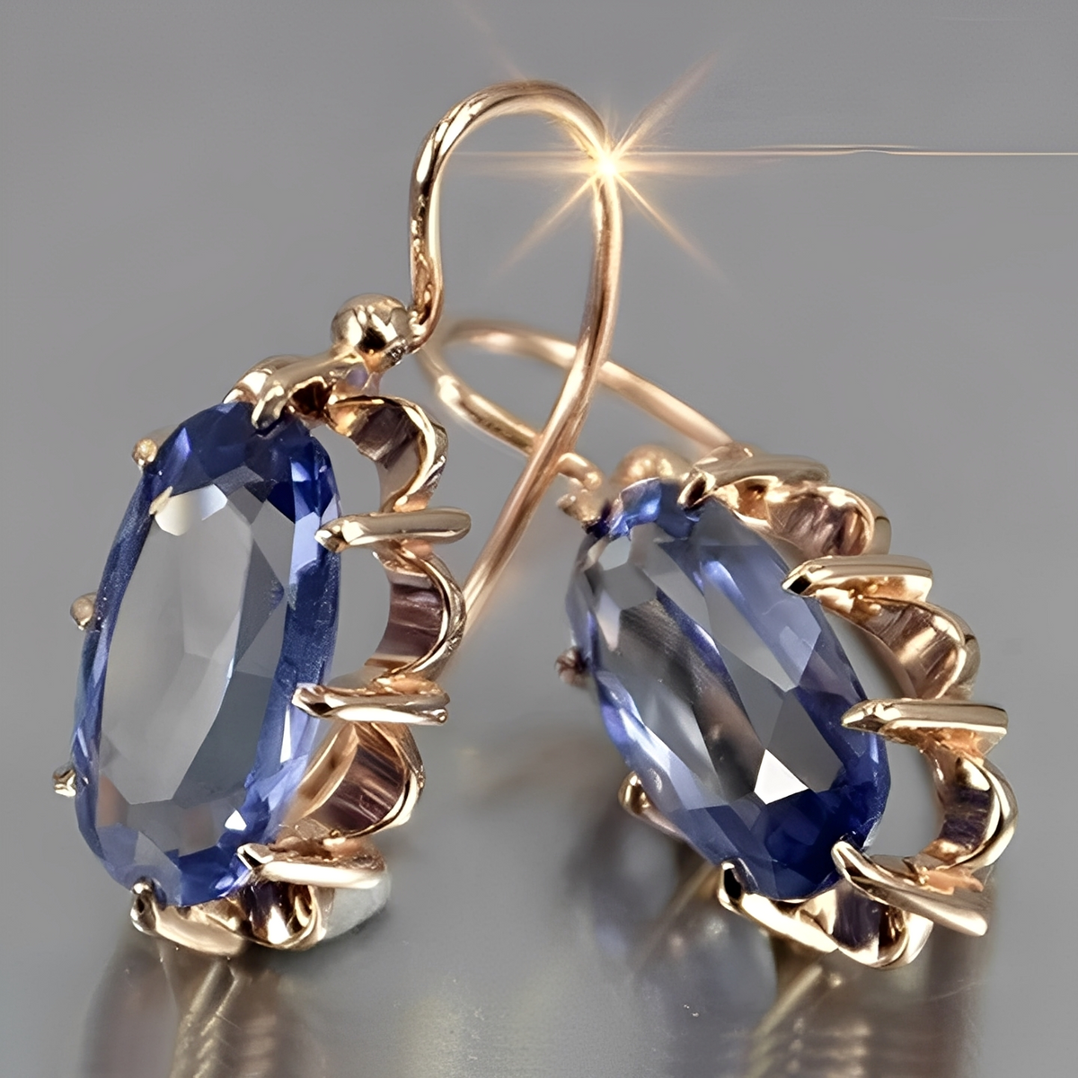 Jayela – Vintage Earrings Featuring Blue Zirconia