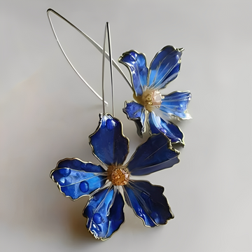 Bliss – Vintage Earrings featuring Blue Flowers