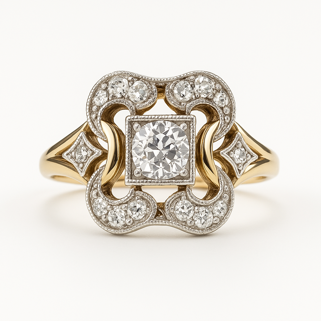Leanie – Vintage Gold Ring with Zirconia
