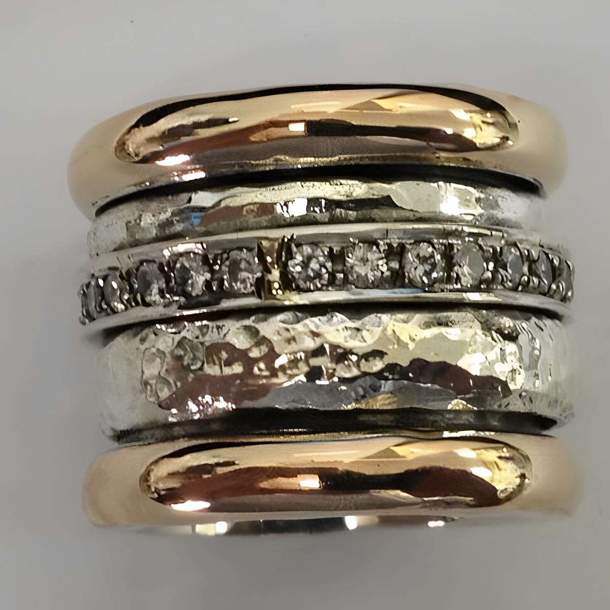 Maellie – Vintage wide ring in gold and silver