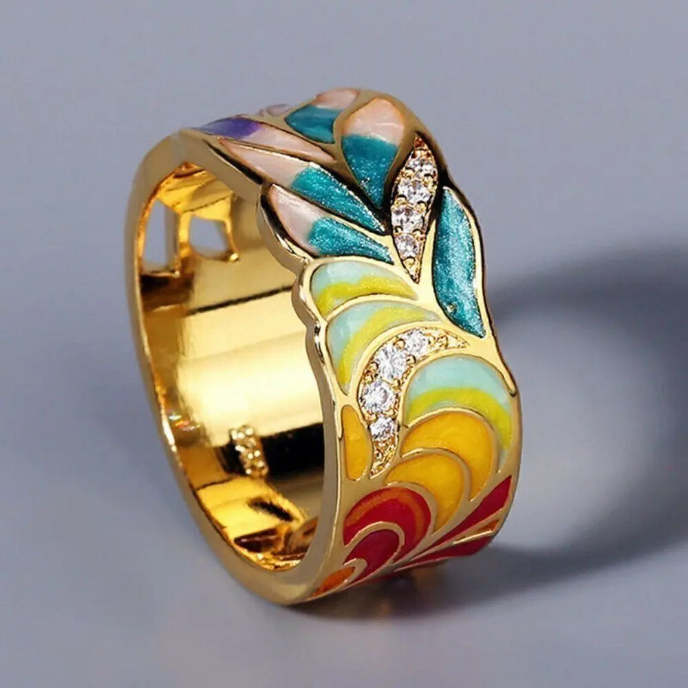 Isolde – Ring with Hand-Painted Floral Motifs