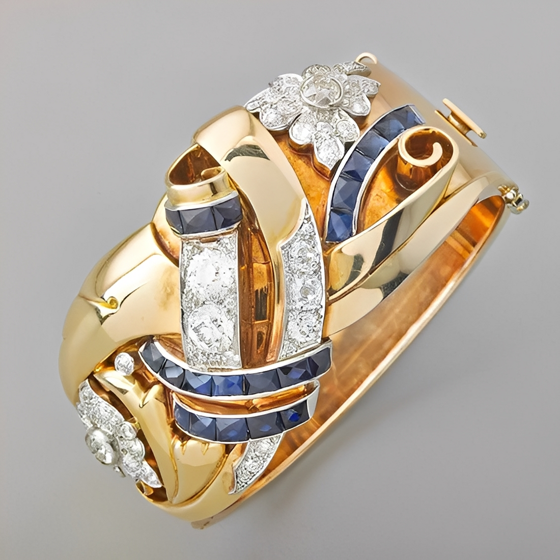 Mireille – Vintage ring in gold & blue zircon
