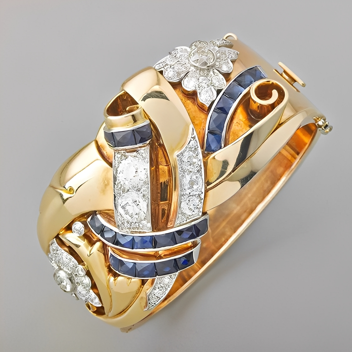 Mireille – Vintage ring in gold & blue zircon