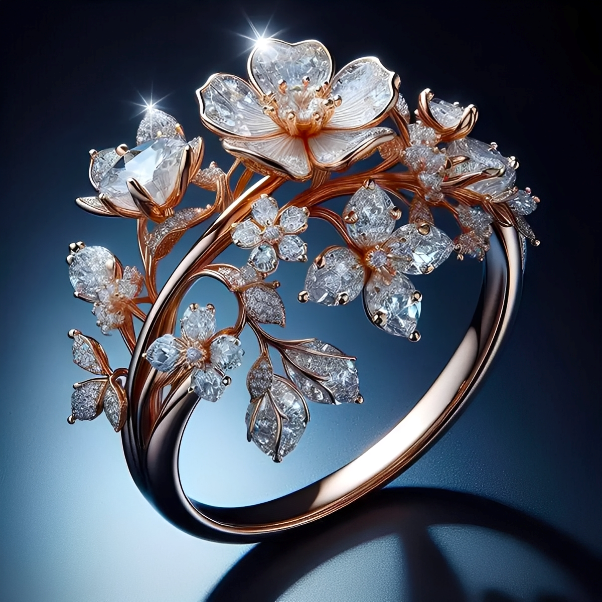Viviane – Ring Flower Crystal Sparkling