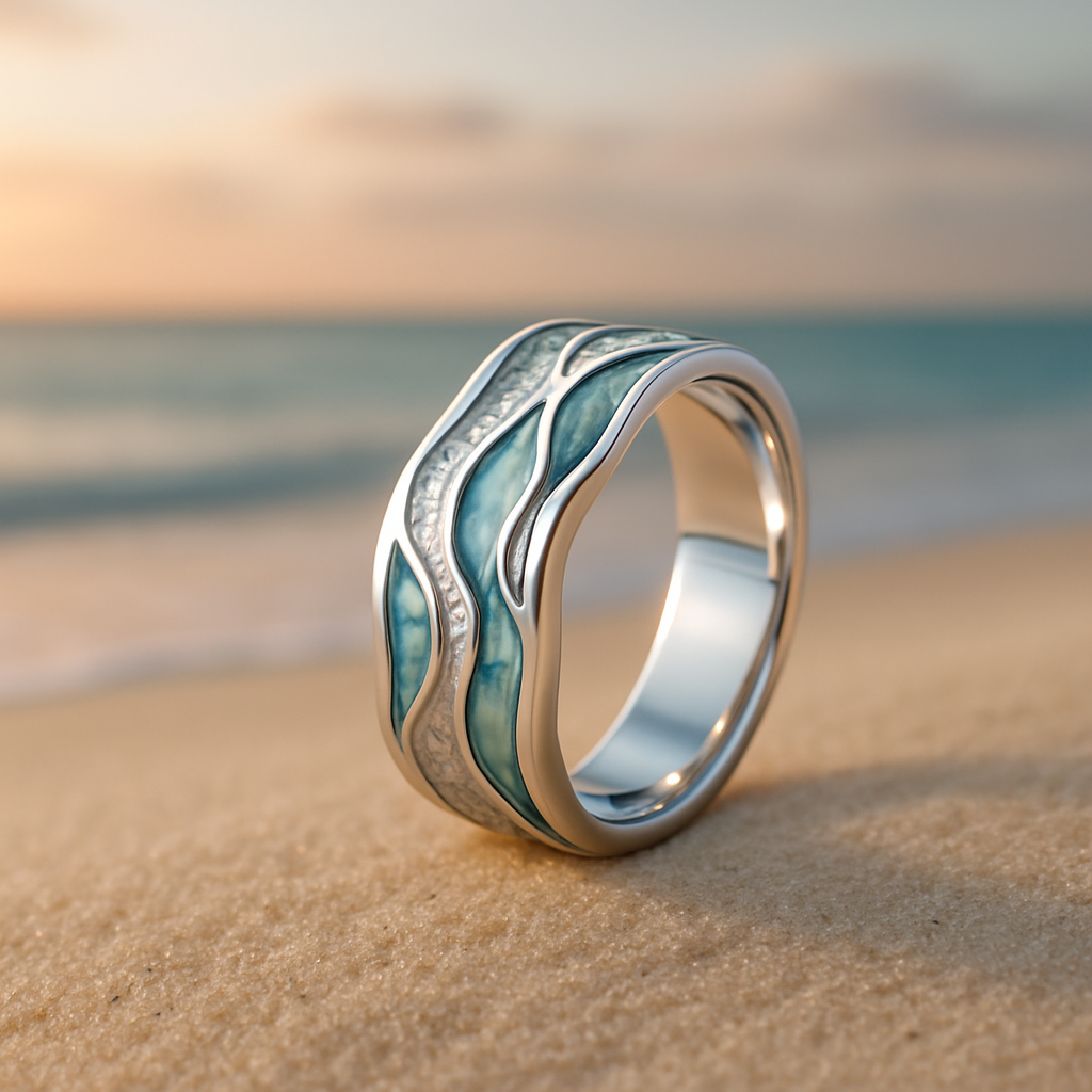 Brizz – Silver Wave Ring in Turquoise