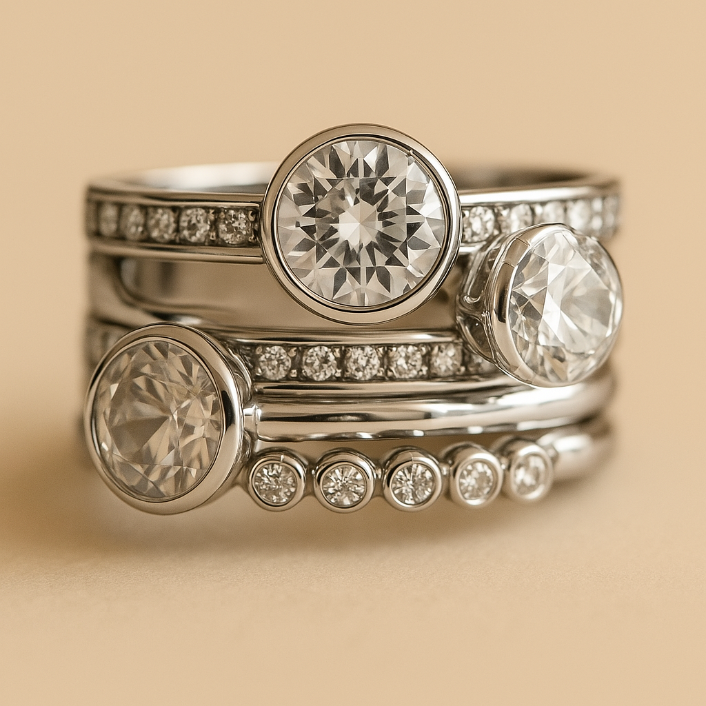 Elvie – Vintage Ring Crafted from Premium Materials with Layers and Crystals