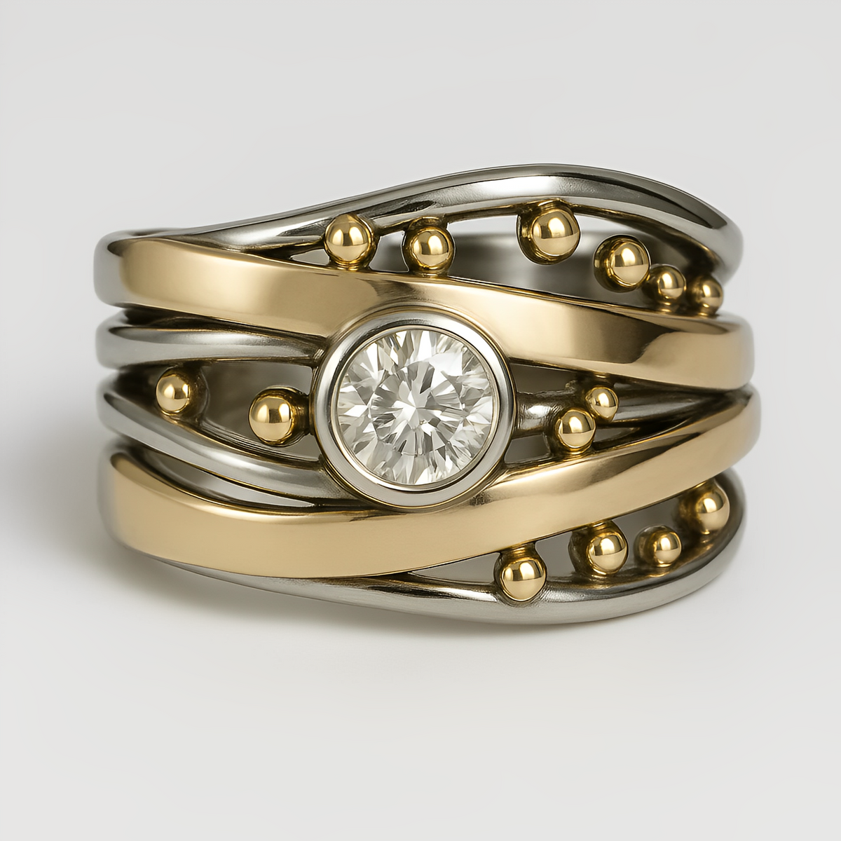 Dalia – Vintage Golden Ring with Set Zirconia