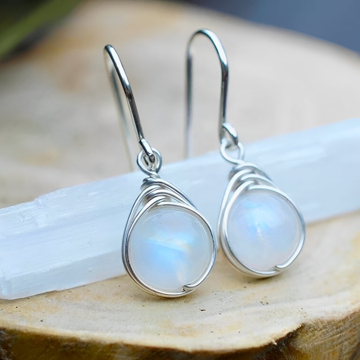 Aylin – Hanging Boho Earrings featuring Moonstone