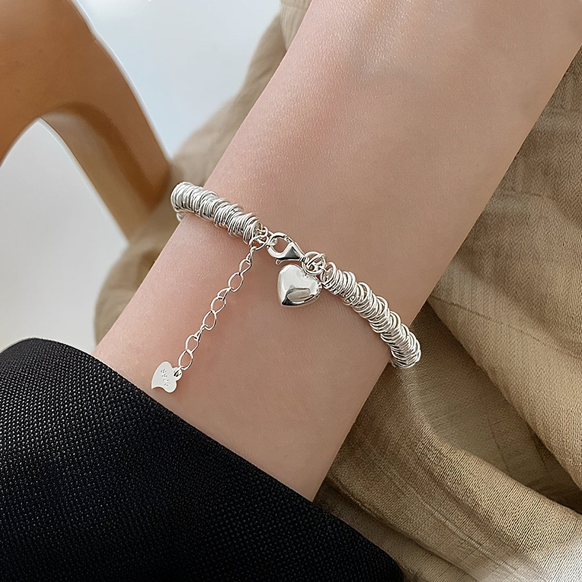 Marie – Chic silver bracelet with heart