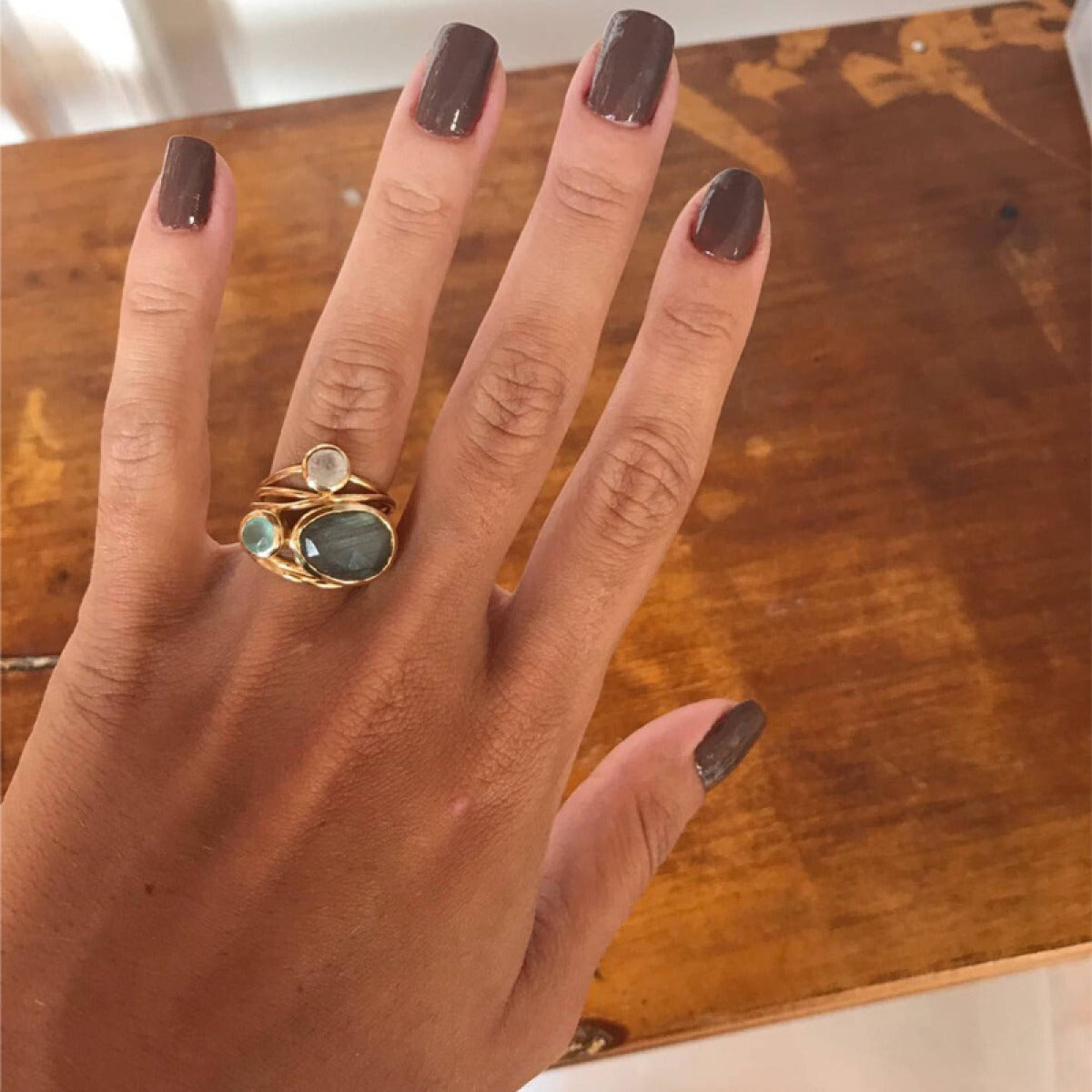 Miranda – Classic Ring featuring Blue Moonstone