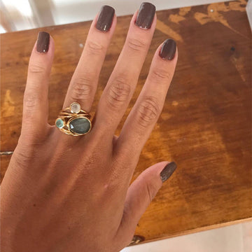 Miranda – Classic Ring featuring Blue Moonstone