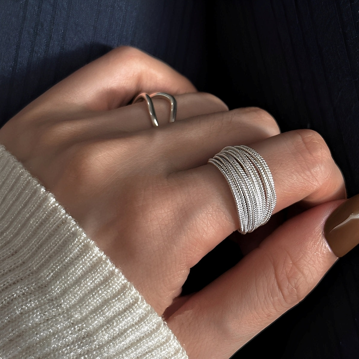 Miley – Layered Silver Ring