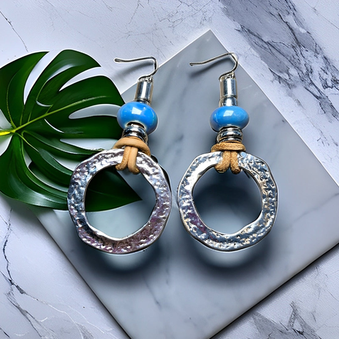 Mira – Silver Circular Earrings in Boho Vintage Style