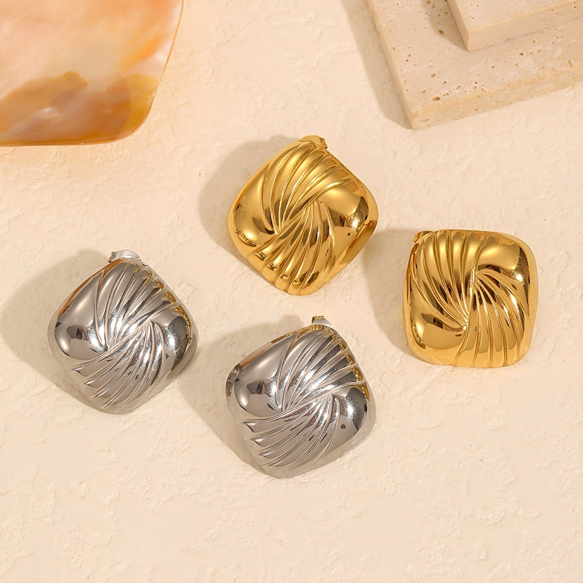 Kaia – Geometric Pins crafted from Titanium Steel