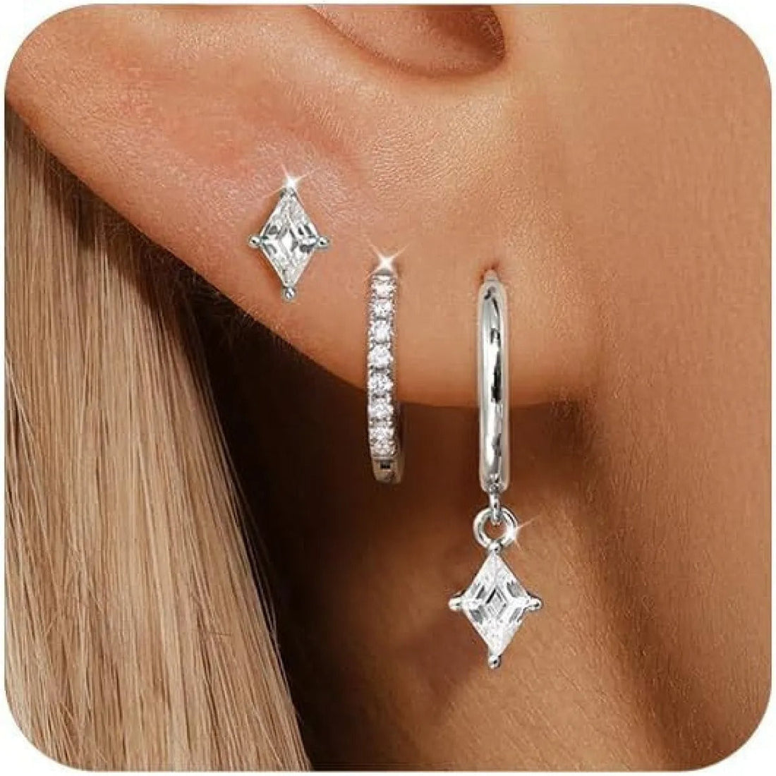 Azaria – Set with Earrings and Diamond Pendant