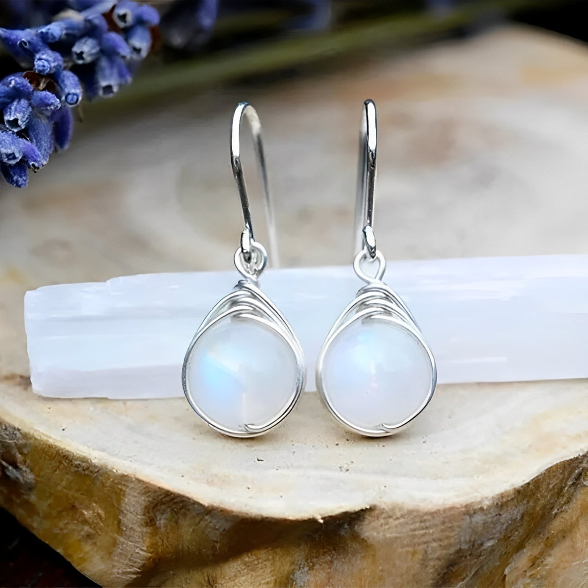 Aylin – Hanging Boho Earrings featuring Moonstone