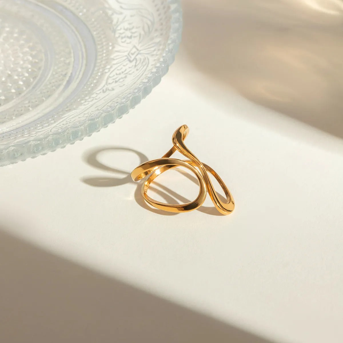 Dori – Open Irregular Gold Plated Spiral Ring