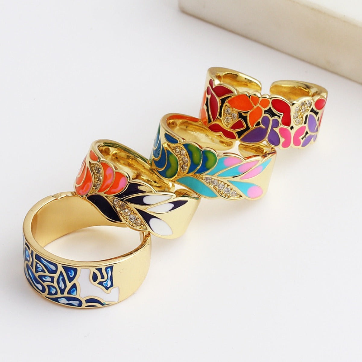 Kamille – Ring Camille Large Blue Leaf Design