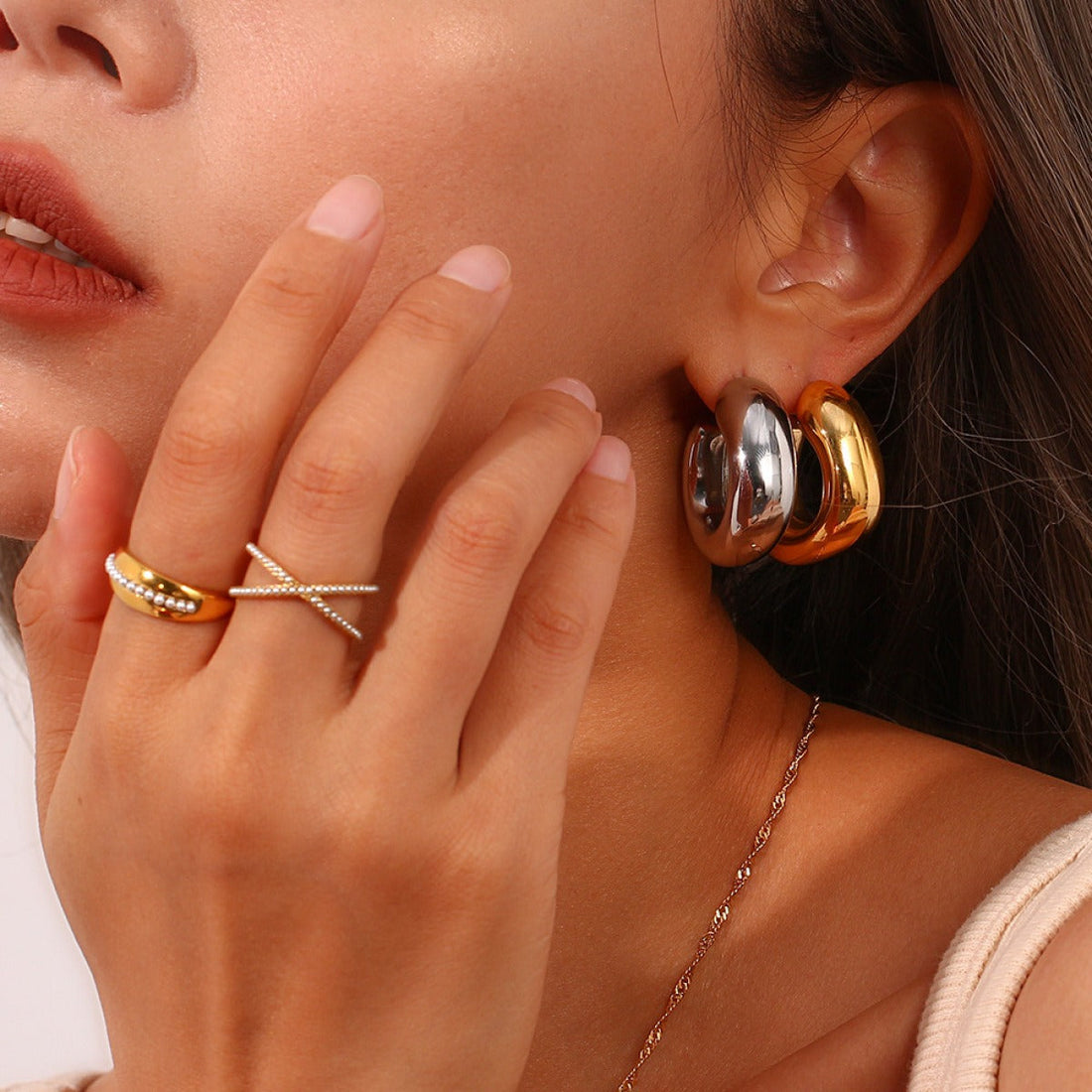 Amandine – Thick Hoops Crafted from Stainless Steel