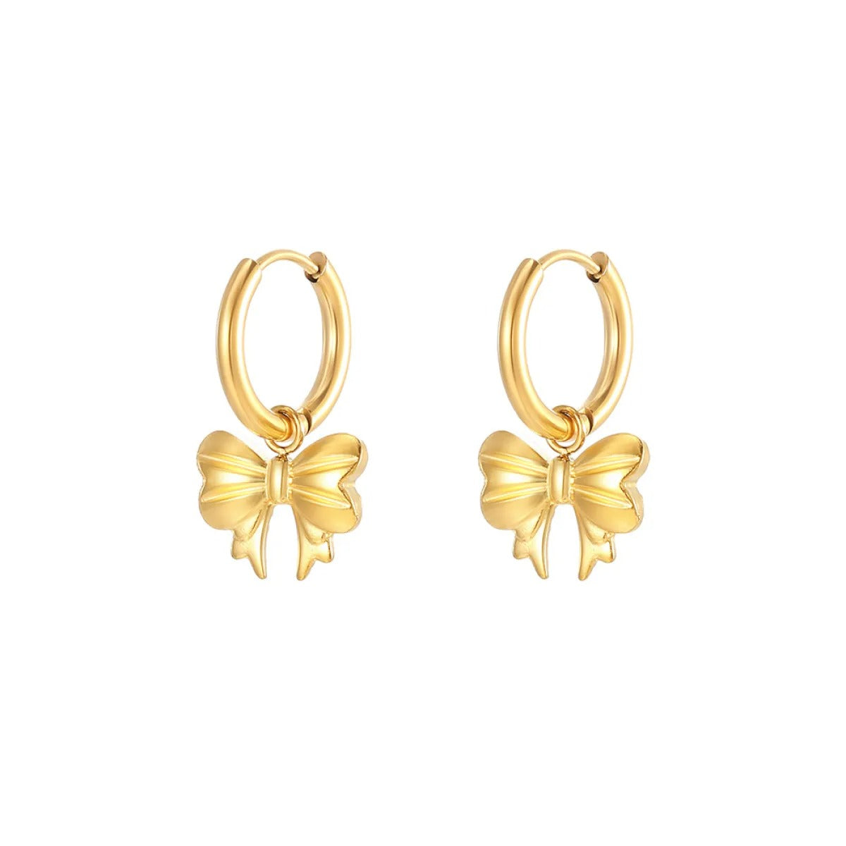 Carla – Bow Hoop Earrings Gold Plated