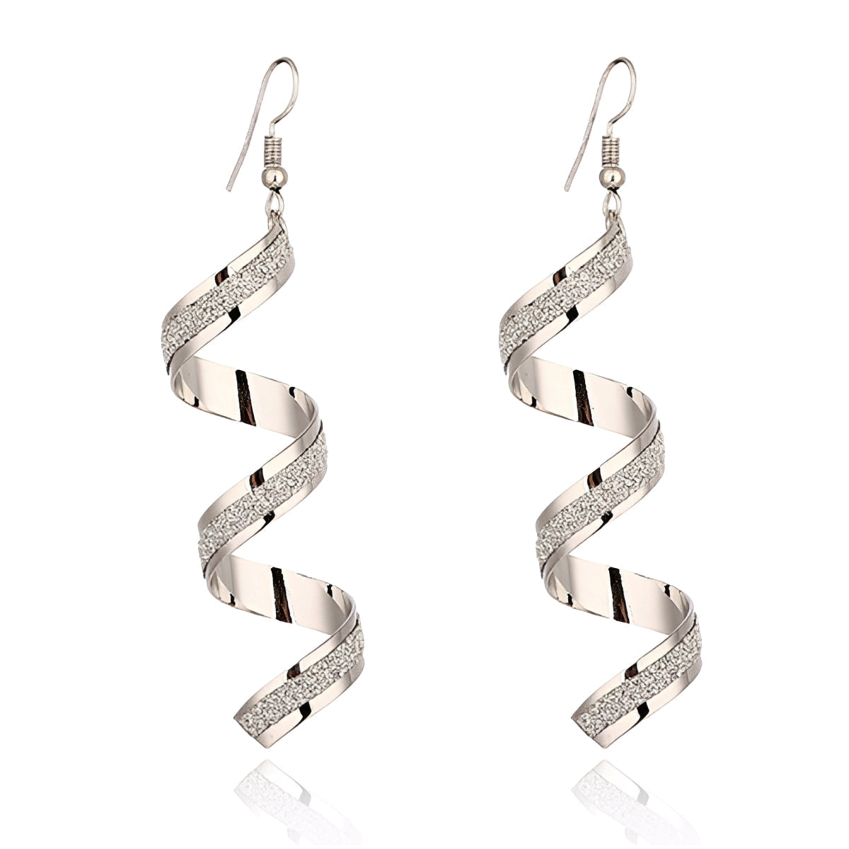 Jia – Dazzling Silver Spiral Earrings