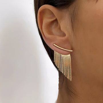 Claire – Vintage Gold Earrings in Curtain Style