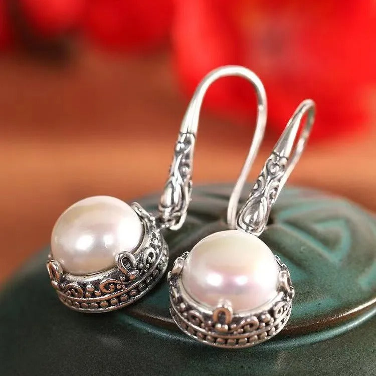 Rosalie – Silver Earrings and Pearls
