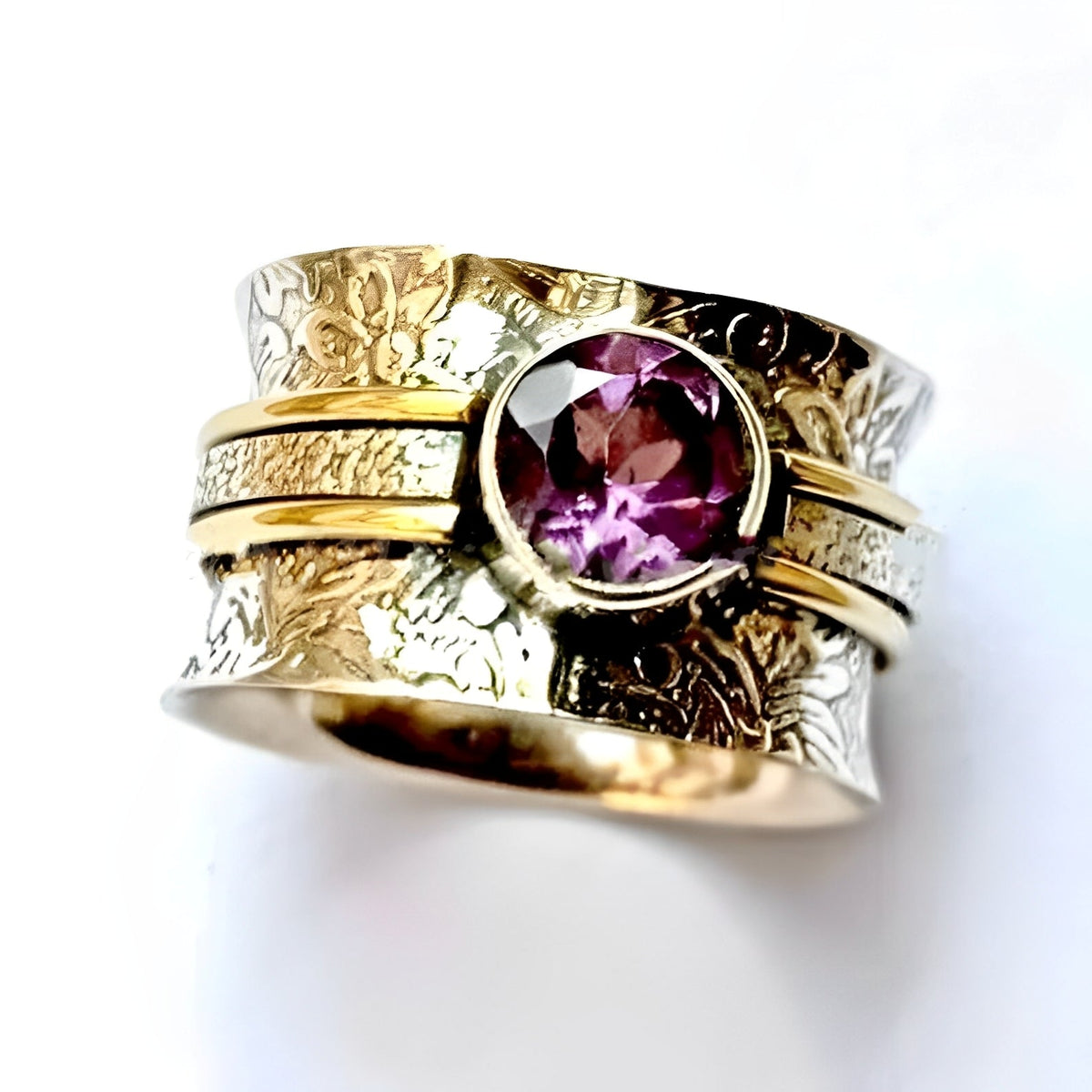 Elanya – Boho Meditation Ring Featuring Crystal