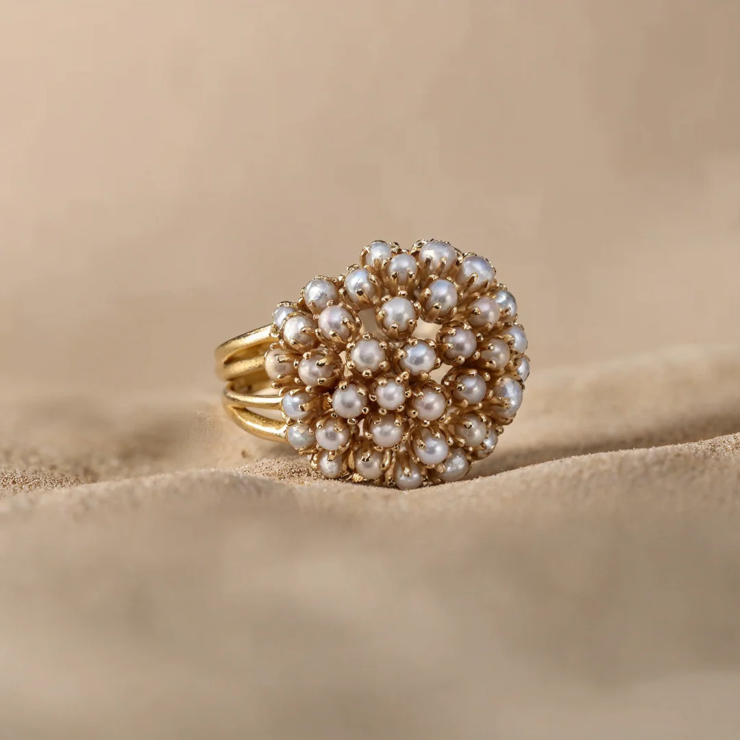 Alma – Gold-Plated Ring with Pearls
